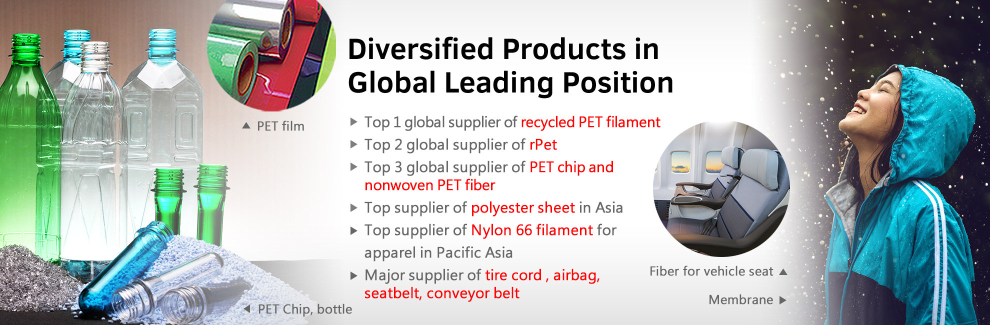 Diversified products in global leading position